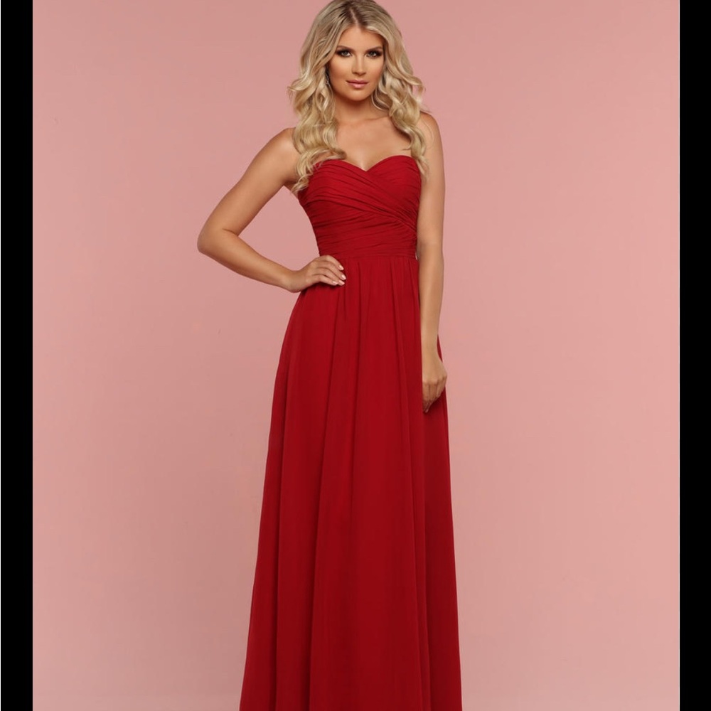 DaVinci chiffon Sweetheart burnt orange Gown